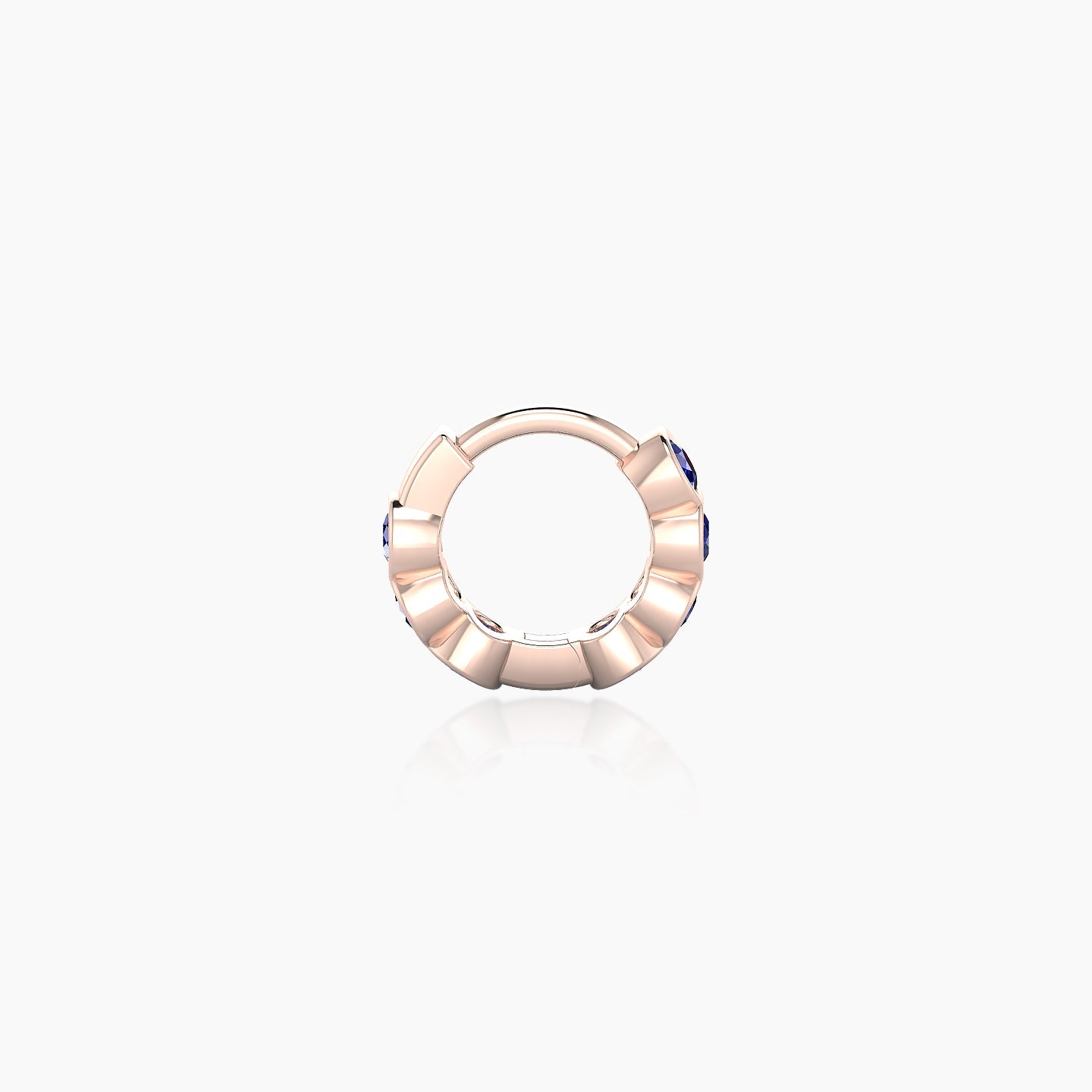 Neith | 18k Rose Gold 5 mm Sapphire Hoop Piercing