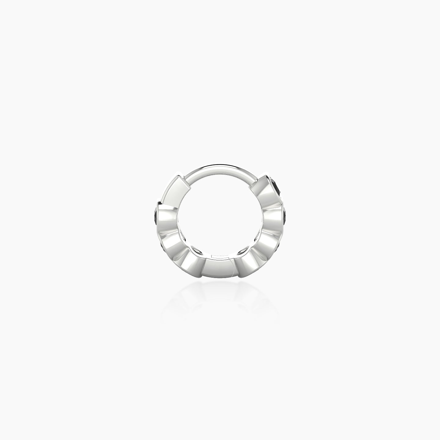 Neith | 18k White Gold 5 mm Black Diamond Hoop Piercing