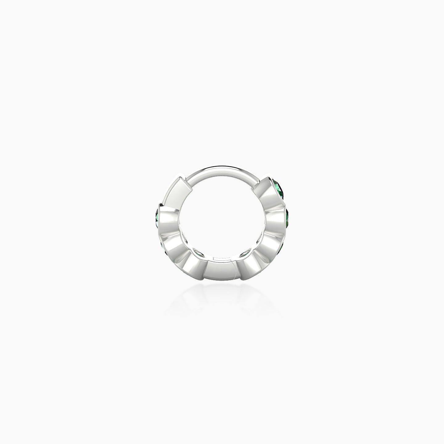 Neith | 18k White Gold 5 mm Emerald Hoop Piercing