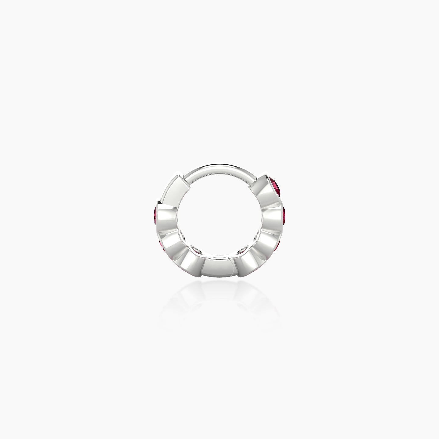 Neith | 18k White Gold 5 mm Ruby Hoop Piercing