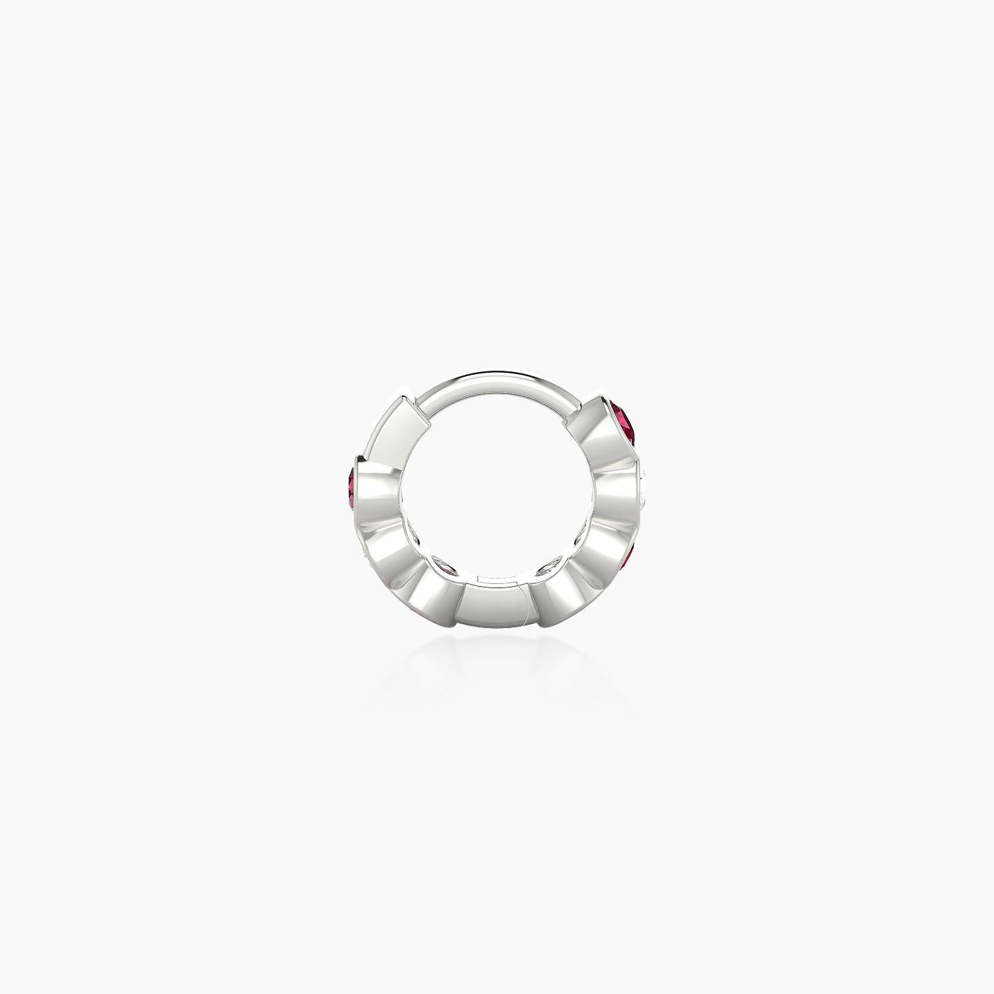 Neith | 18k White Gold 5 mm Ruby & Diamond Hoop Piercing