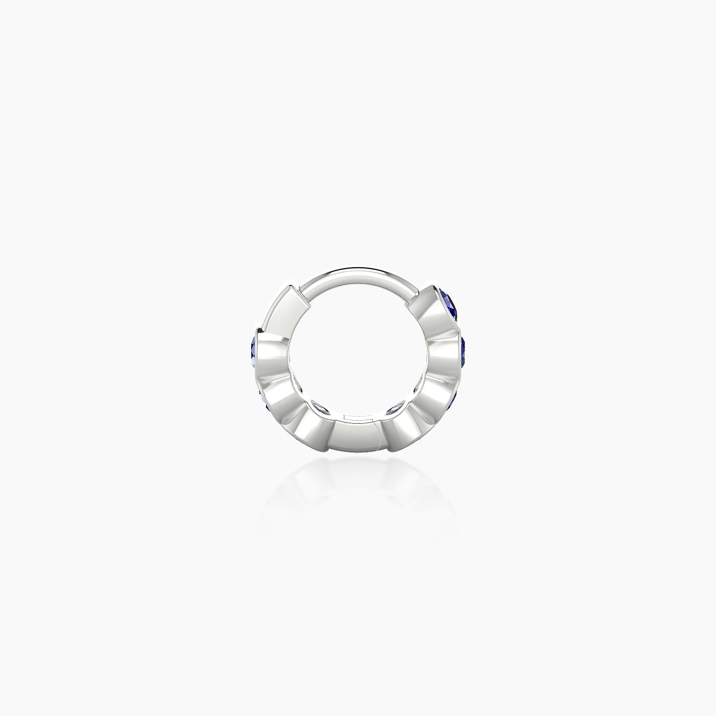 Neith | 18k White Gold 5 mm Sapphire Hoop Piercing