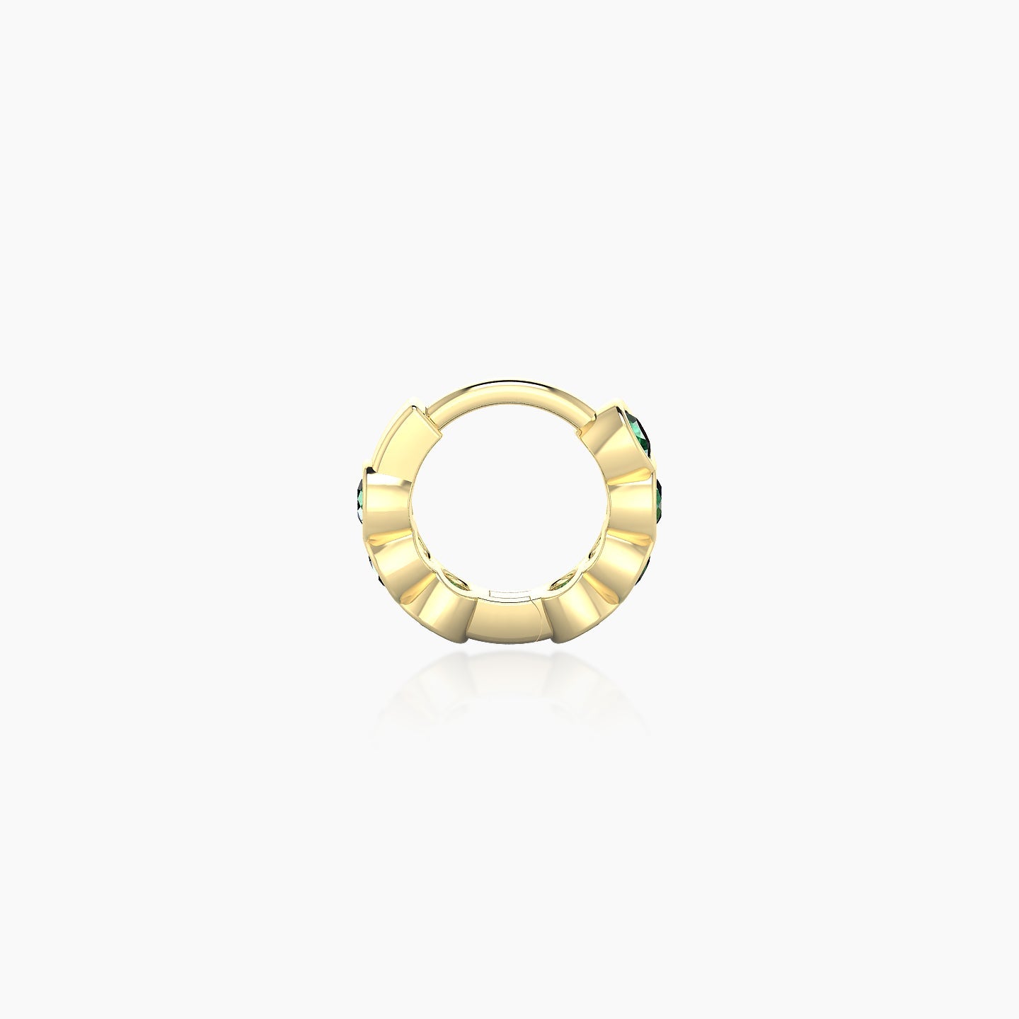 Neith | 18k Yellow Gold 5 mm Emerald Hoop Piercing