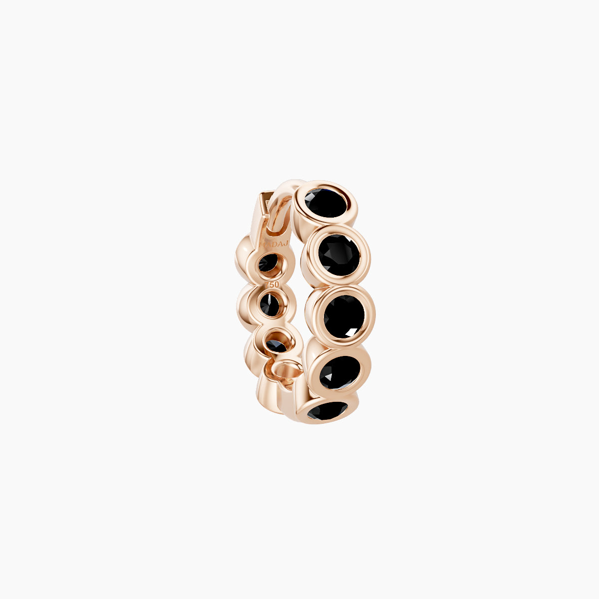 Neith | 18k Rose Gold 6.5 mm Black Diamond Hoop Piercing