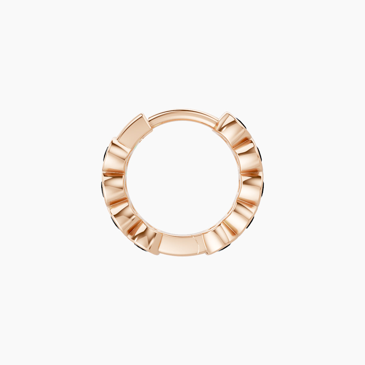 Neith | 18k Rose Gold 6.5 mm Black Diamond Hoop Piercing