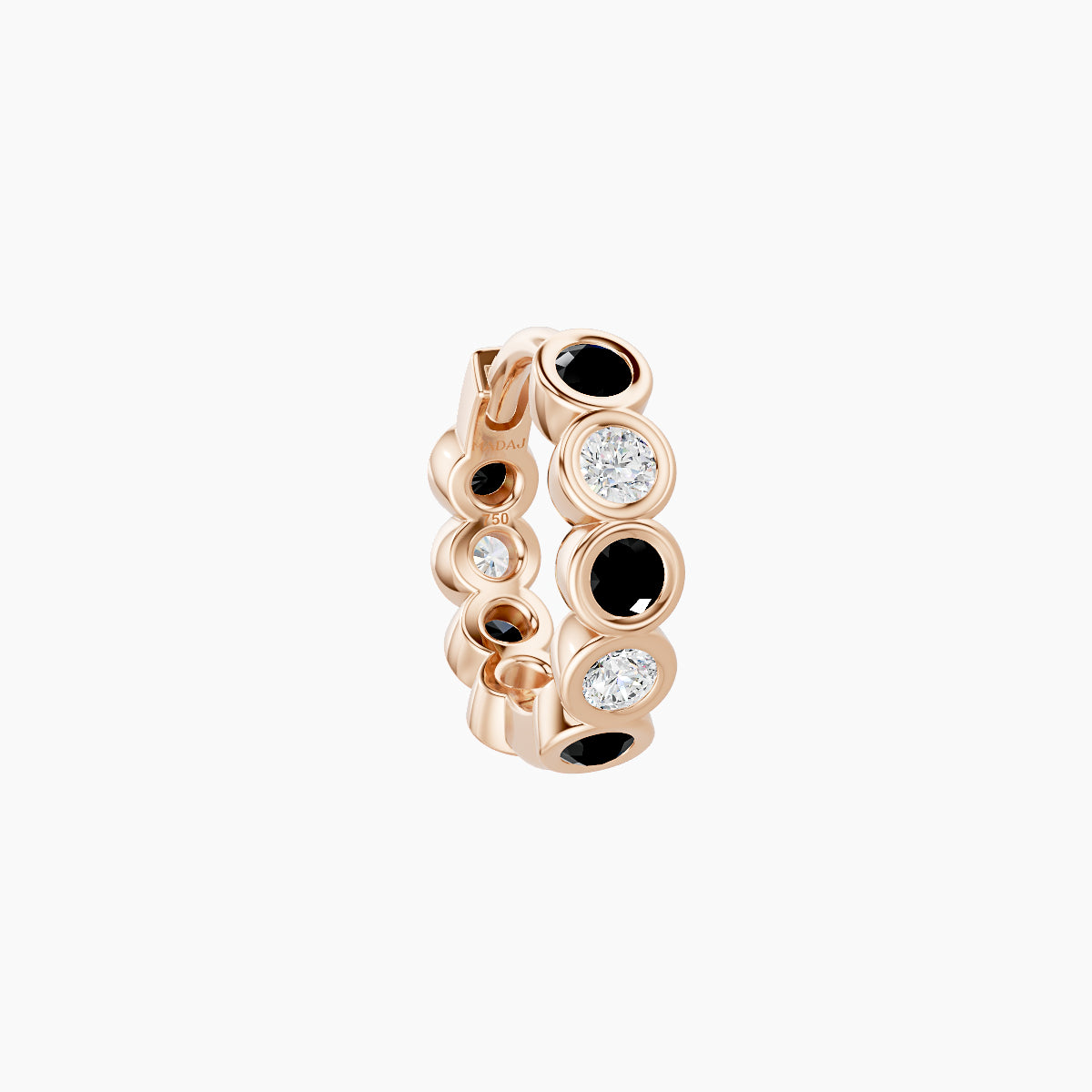 Neith | 18k Rose Gold 6.5 mm Black Diamond & Diamond Hoop Piercing