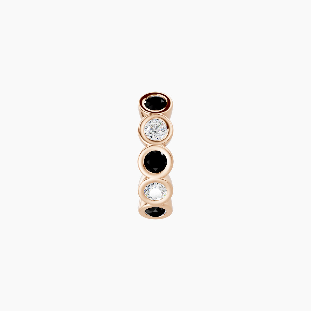 Neith | 18k Rose Gold 6.5 mm Black Diamond & Diamond Hoop Piercing