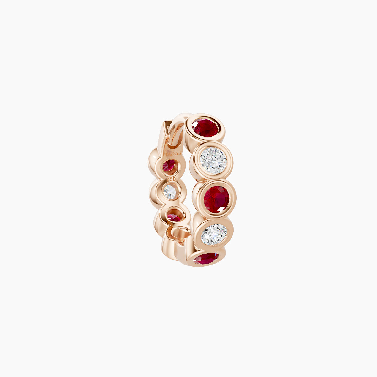 Neith | 18k Rose Gold 6.5 mm Ruby & Diamond Hoop Piercing