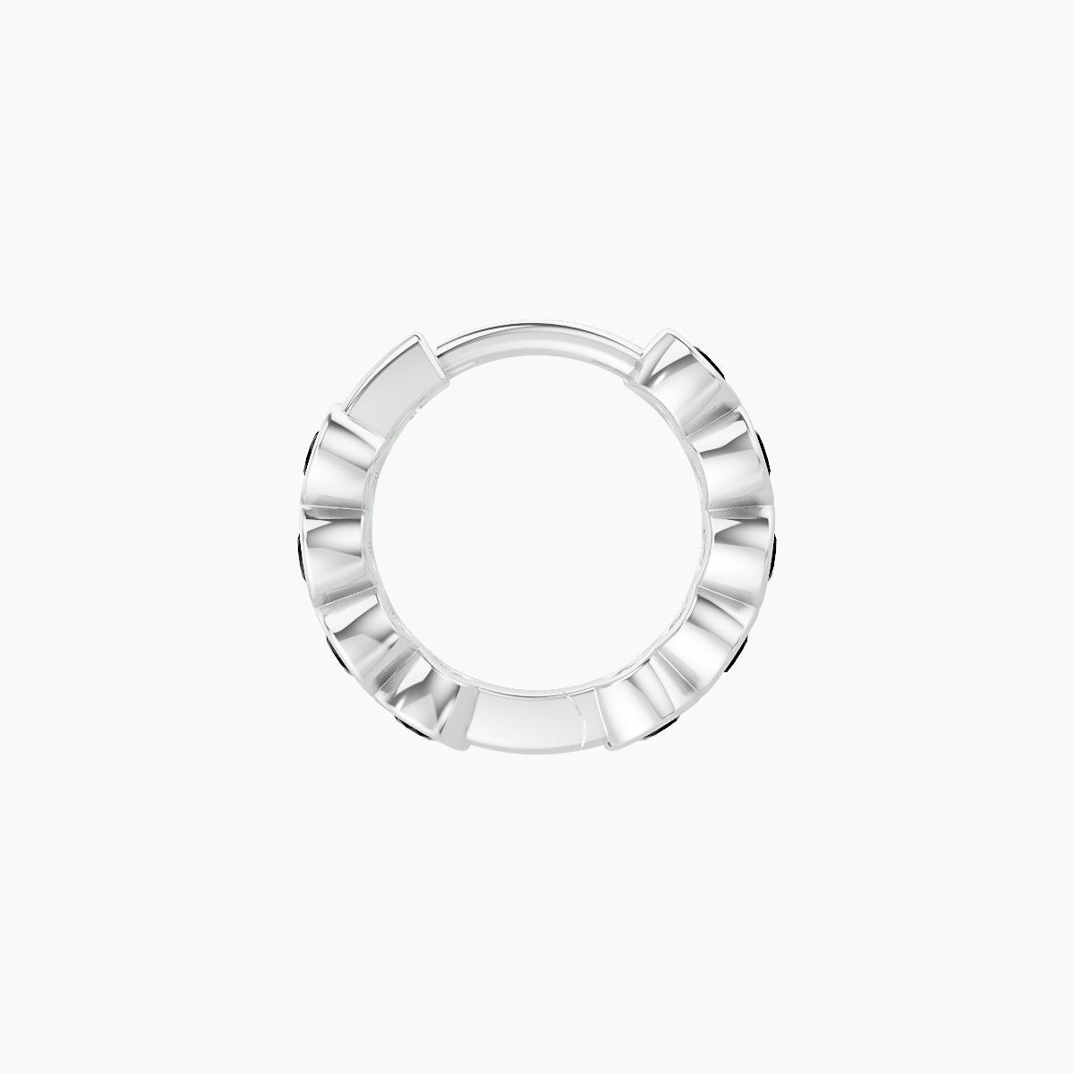 Neith | 18k White Gold 6.5 mm Black Diamond Hoop Piercing