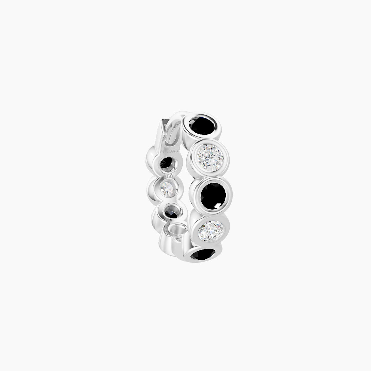 Neith | 18k White Gold 6.5 mm Black Diamond & Diamond Hoop Piercing