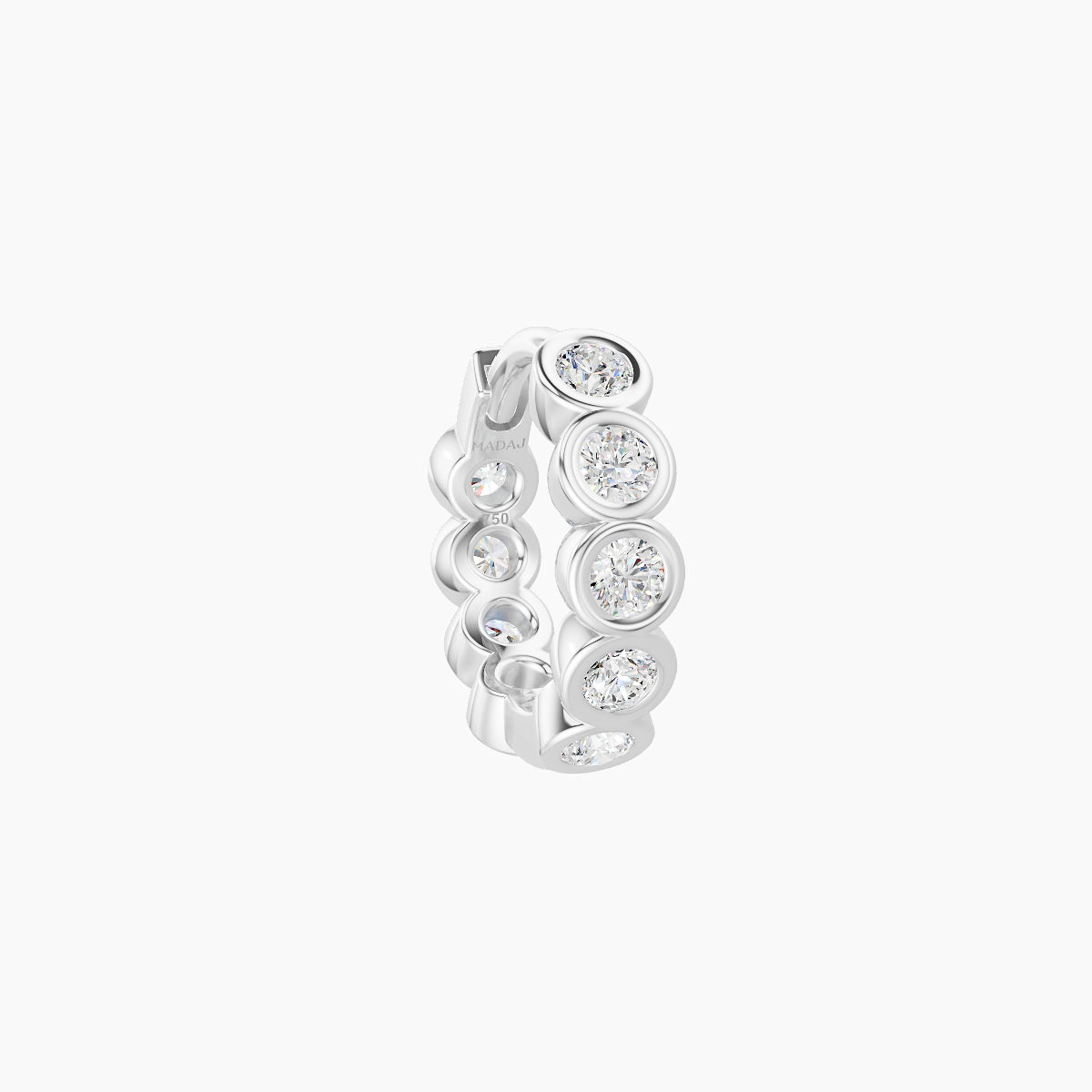 Neith | 18k White Gold 6.5 mm Diamond Hoop Piercing