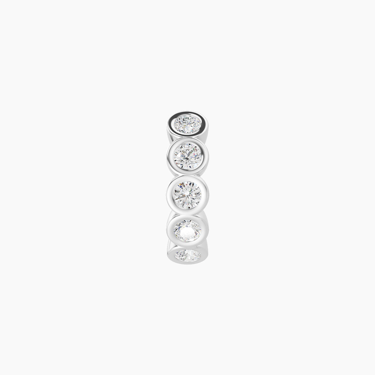 Neith | 18k White Gold 6.5 mm Diamond Hoop Piercing