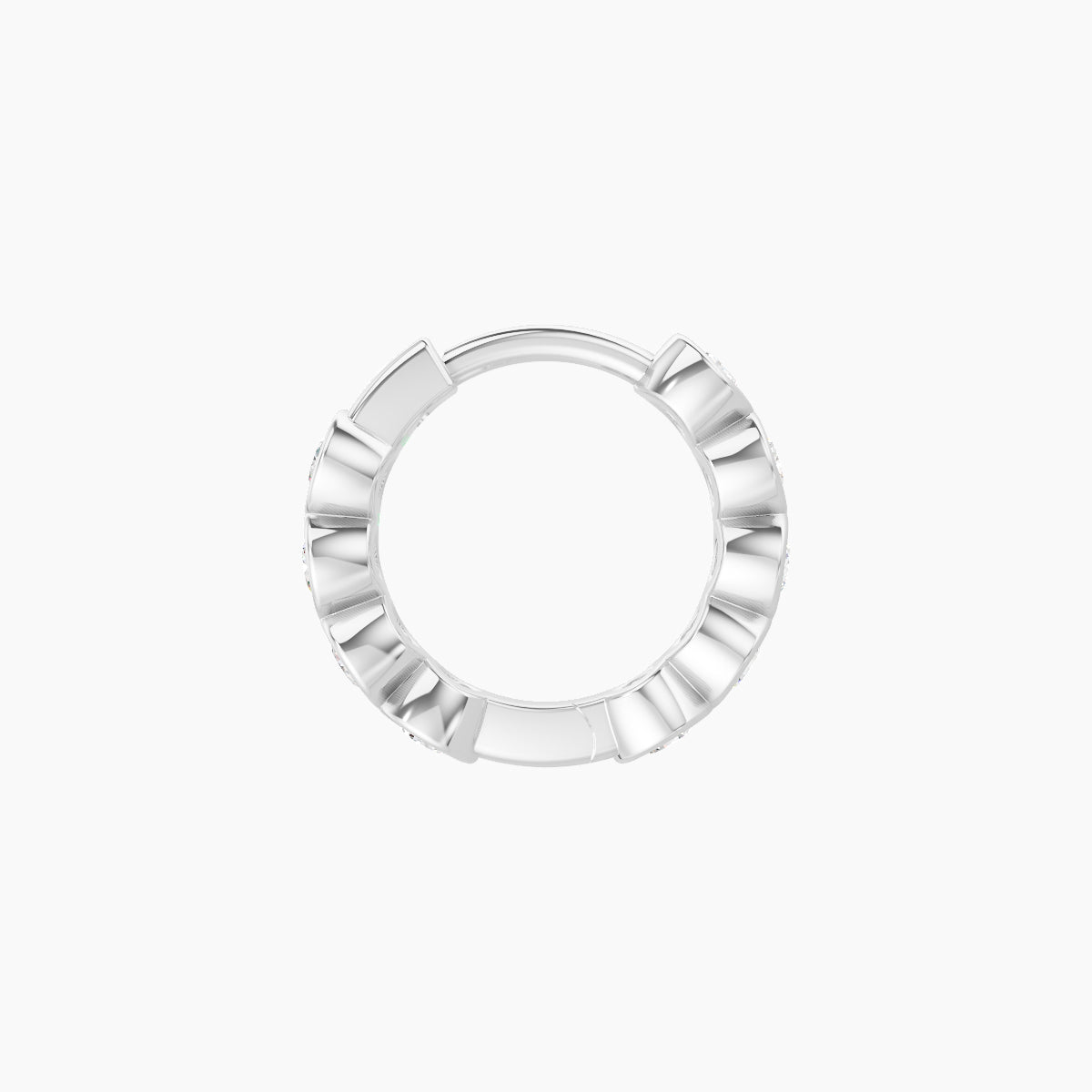 Neith | 18k White Gold 6.5 mm Diamond Hoop Piercing