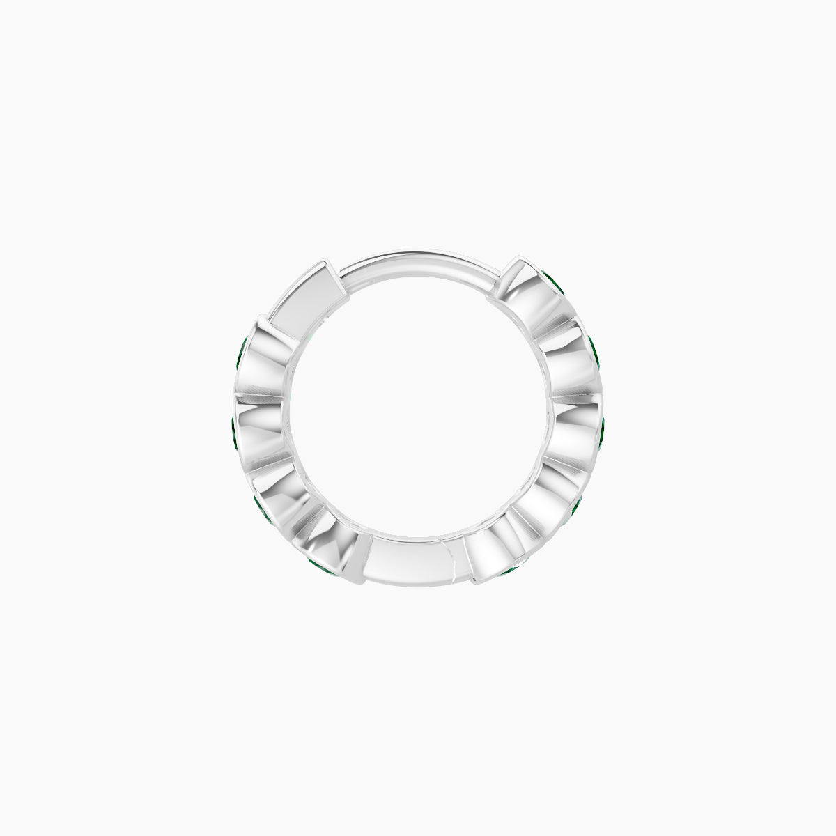 Neith | 18k White Gold 6.5 mm Emerald Hoop Piercing