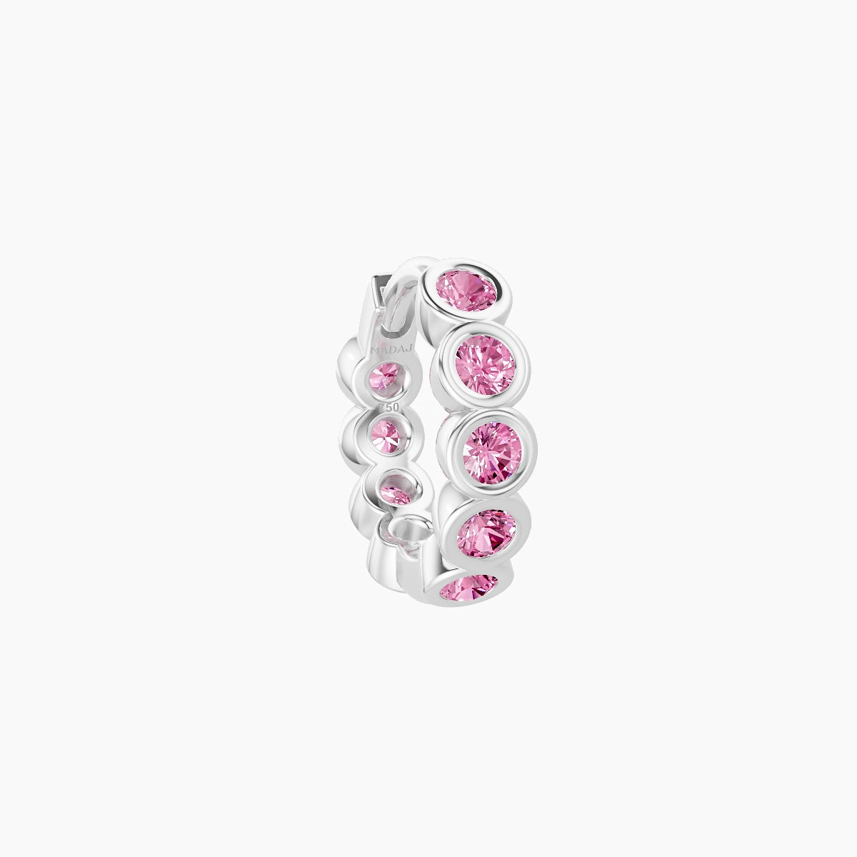 Neith | 18k White Gold 6.5 mm Pink Sapphire Hoop Piercing