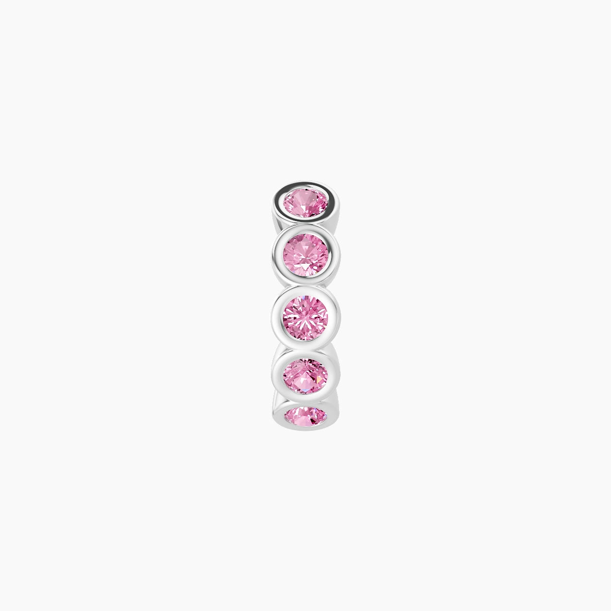 Neith | 18k White Gold 6.5 mm Pink Sapphire Hoop Piercing