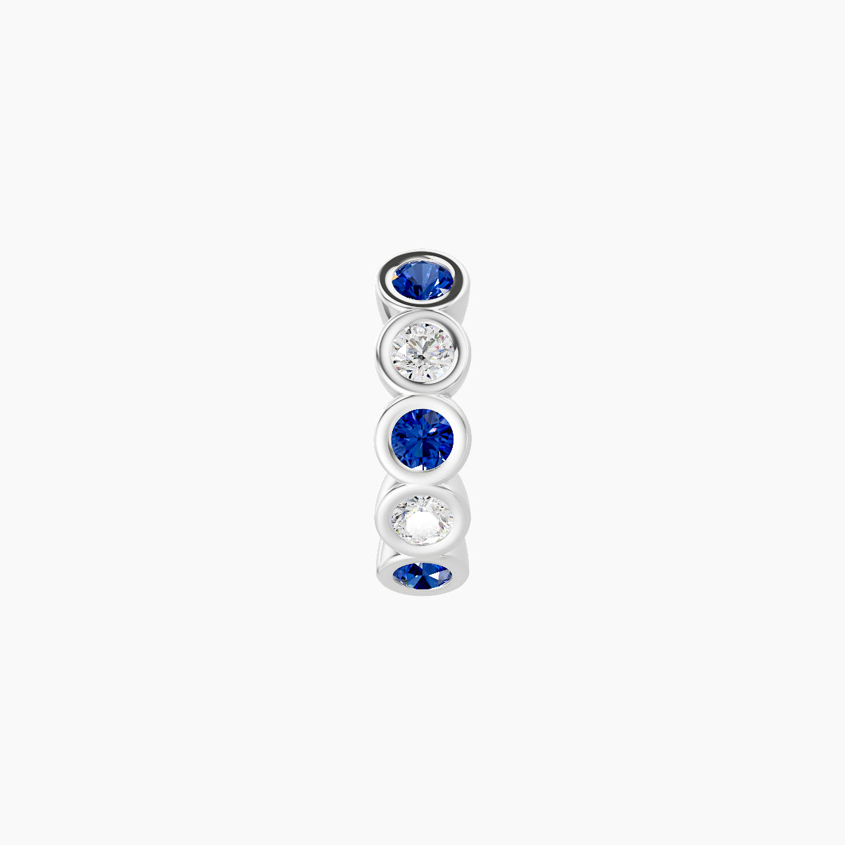 Neith | 18k White Gold 6.5 mm Sapphire & Diamond Hoop Piercing