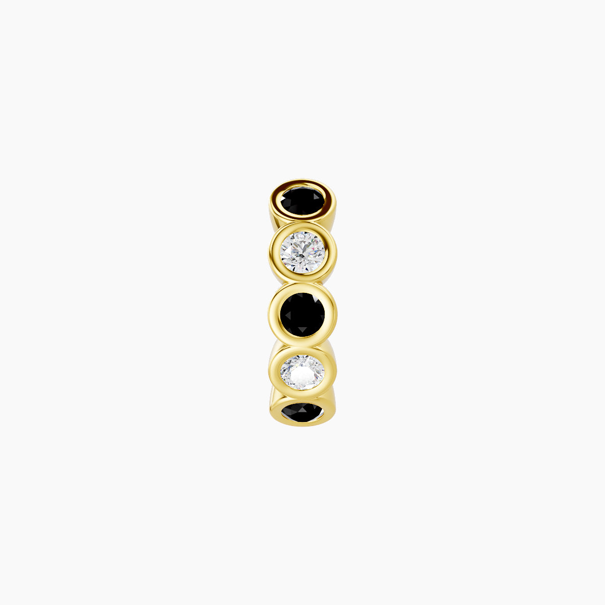 Neith | 18k Yellow Gold 6.5 mm Black Diamond & Diamond Hoop Piercing