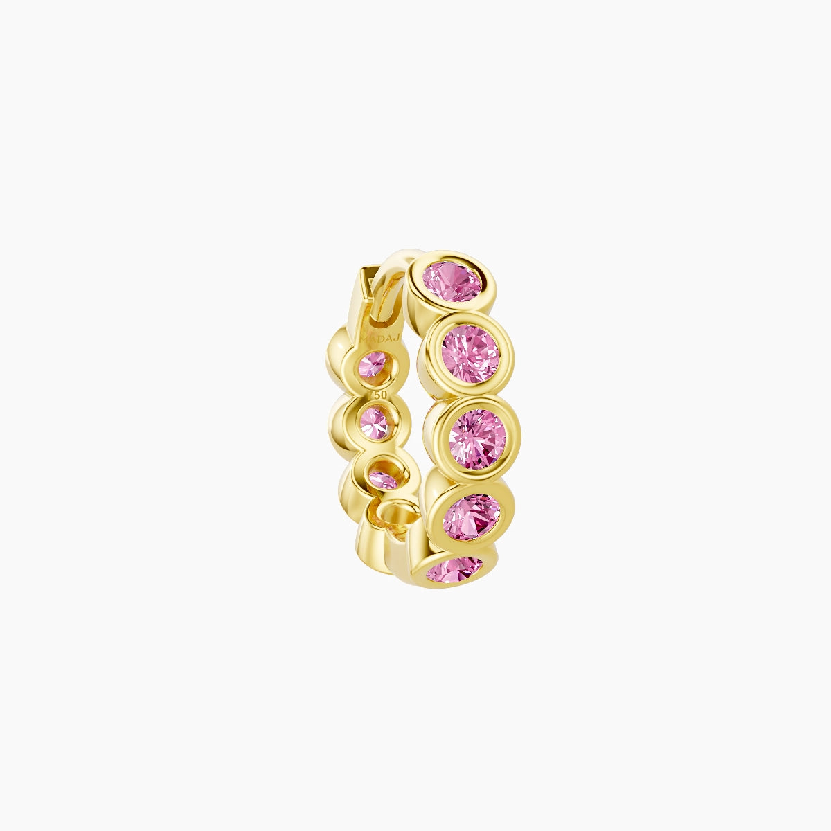 Neith | 18k Yellow Gold 6.5 mm Pink Sapphire Hoop Piercing