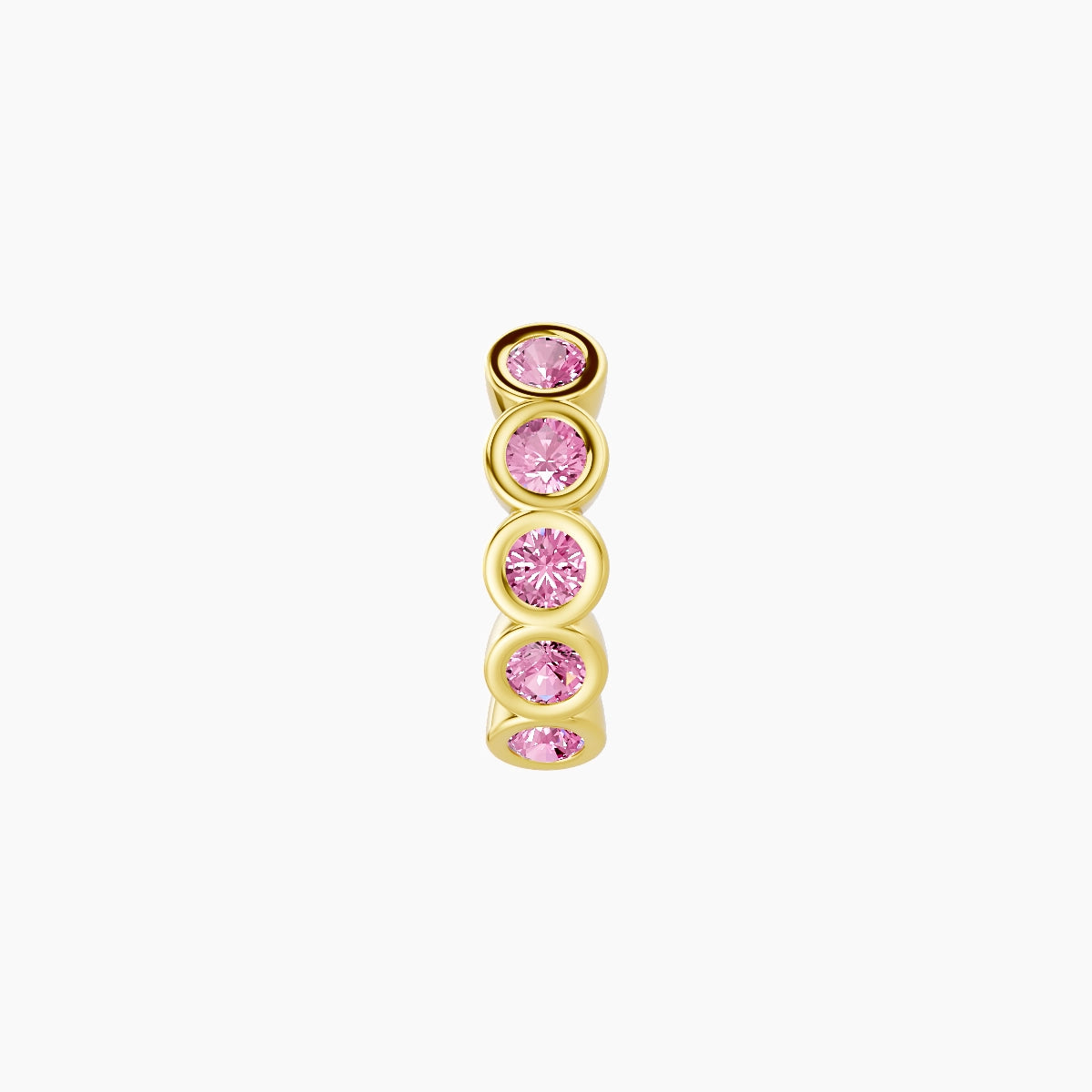 Neith | 18k Yellow Gold 6.5 mm Pink Sapphire Hoop Piercing