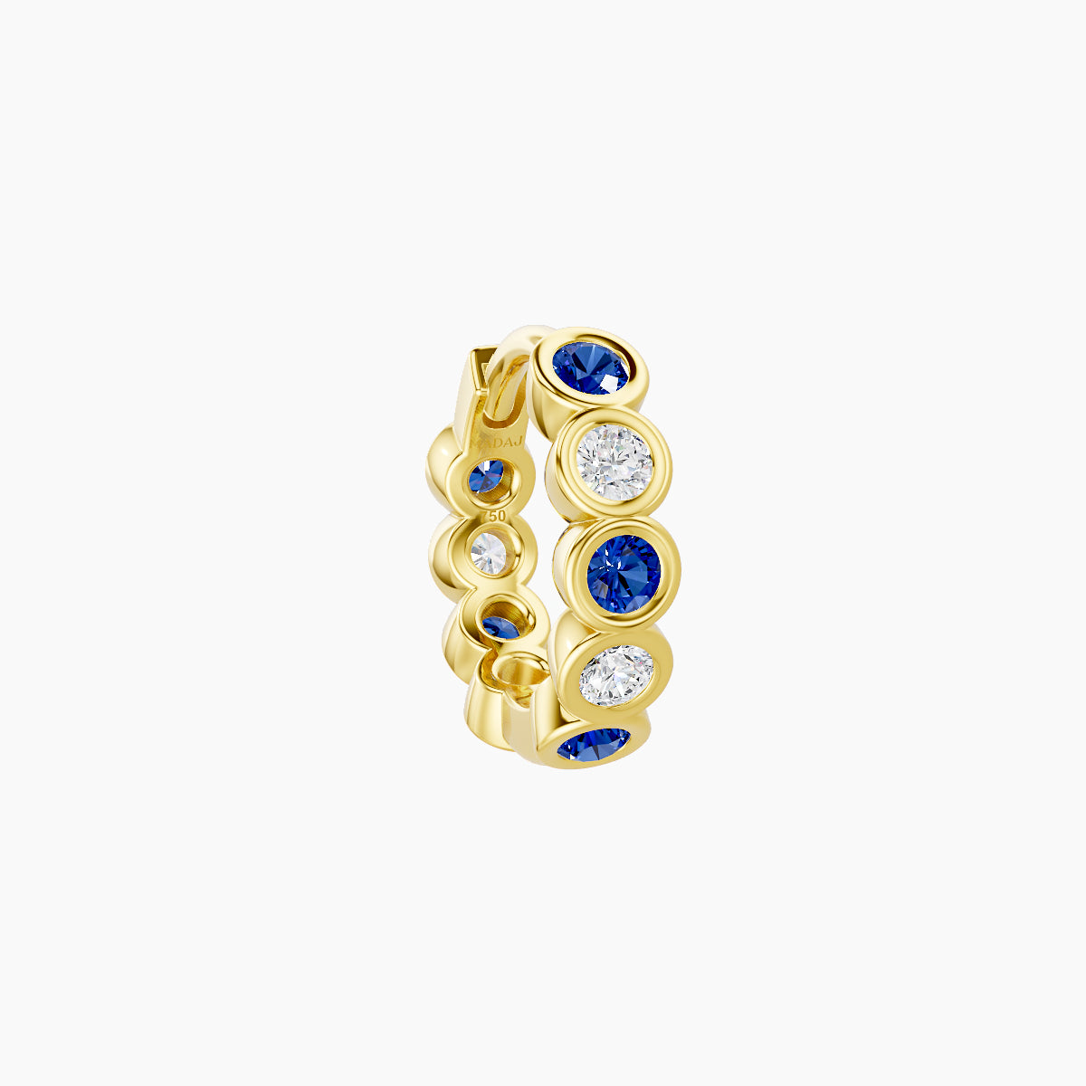 Neith | 18k Yellow Gold 6.5 mm Sapphire & Diamond Hoop Piercing