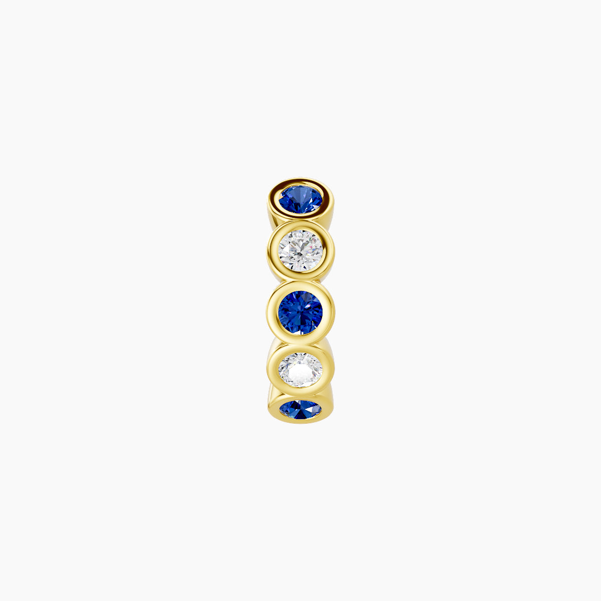 Neith | 18k Yellow Gold 6.5 mm Sapphire & Diamond Hoop Piercing