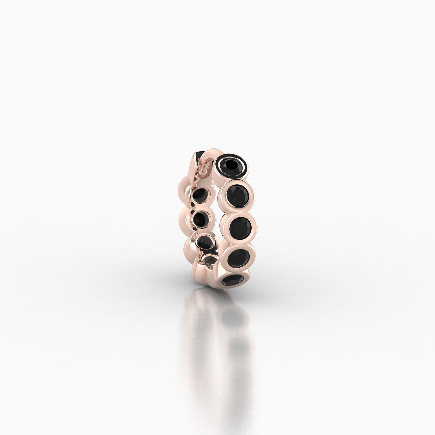 Neith | 18k Rose Gold 6.5 mm Black Diamond Hoop Piercing