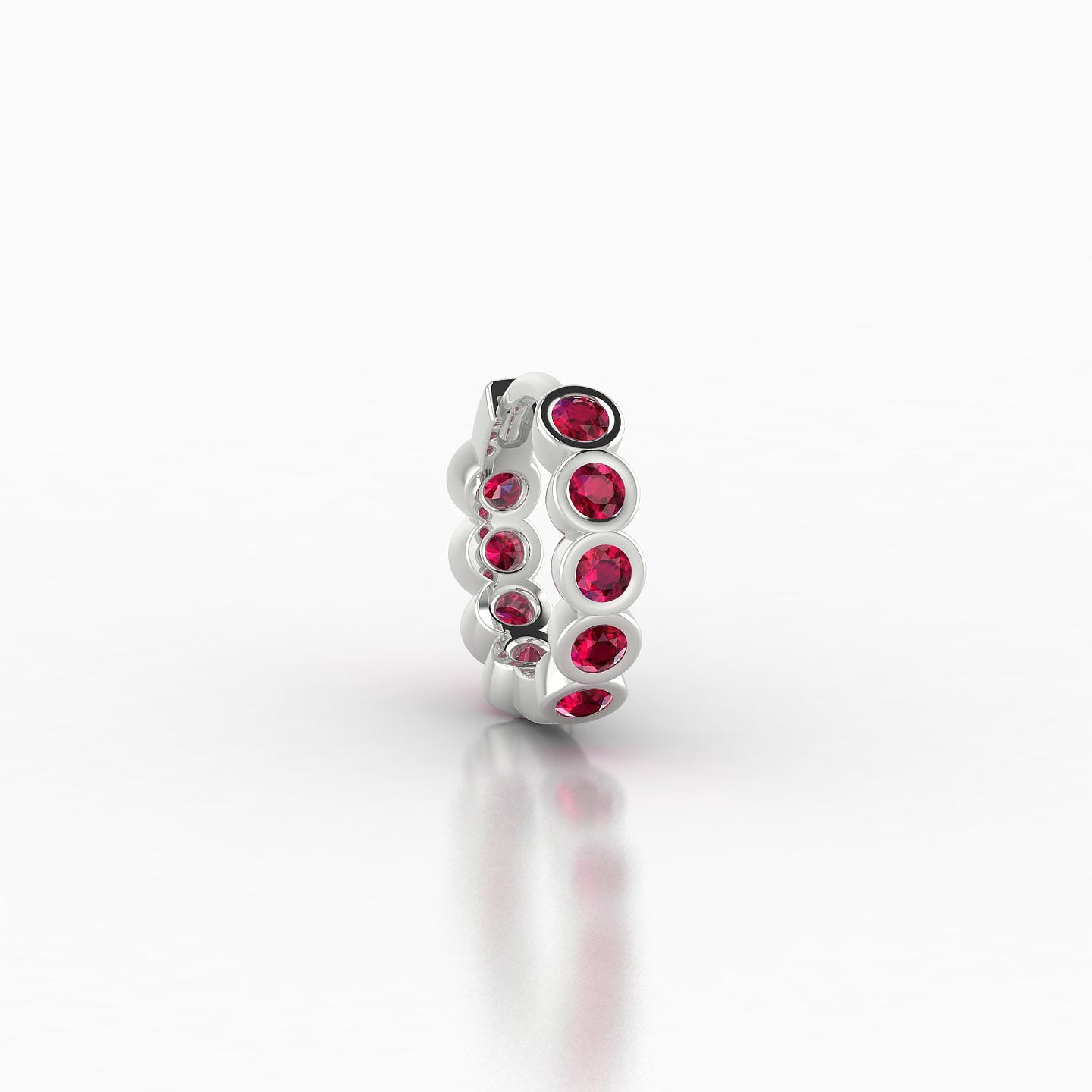 Neith | 18k White Gold 6.5 mm Ruby Hoop Piercing