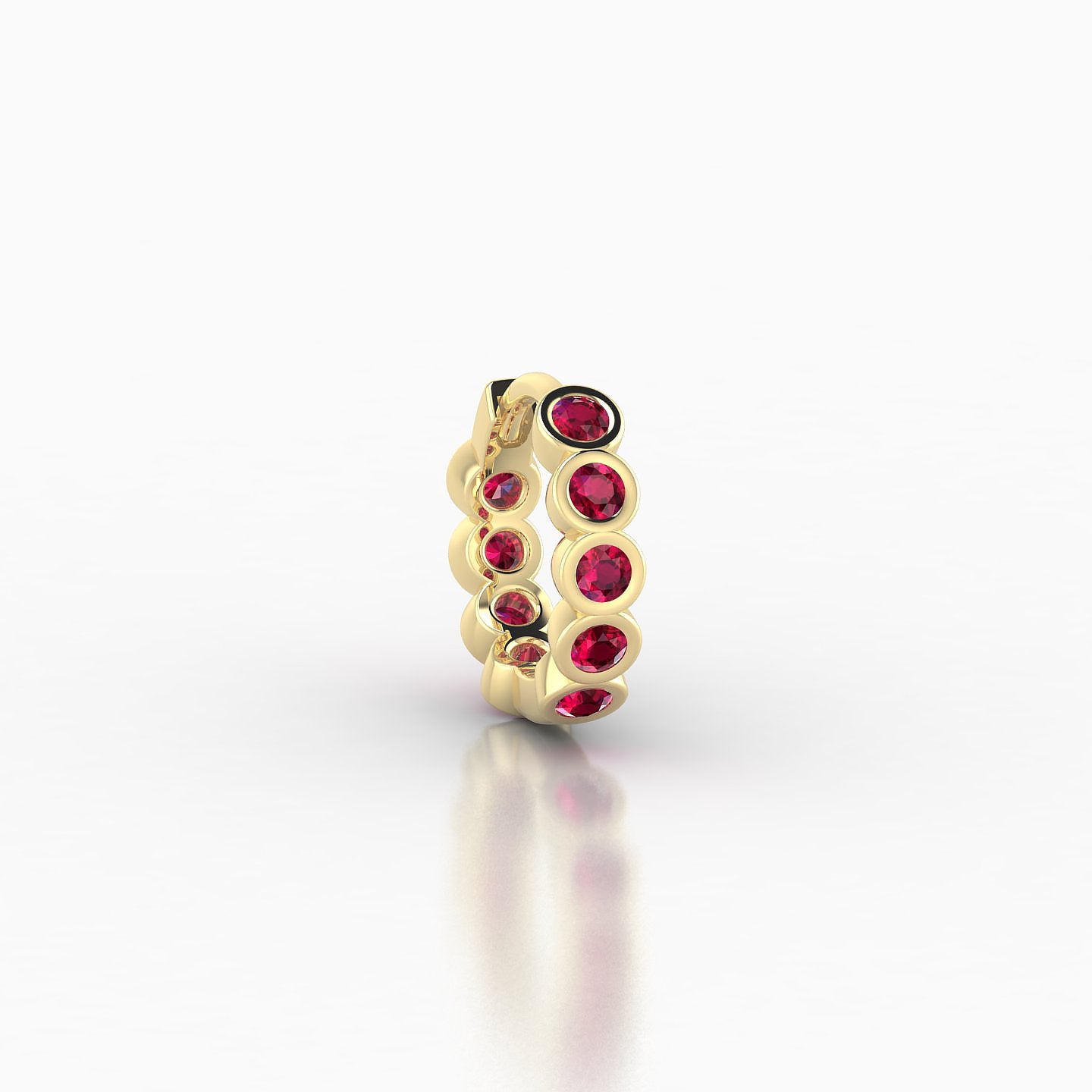 Neith | 18k Yellow Gold 6.5 mm Ruby Hoop Piercing