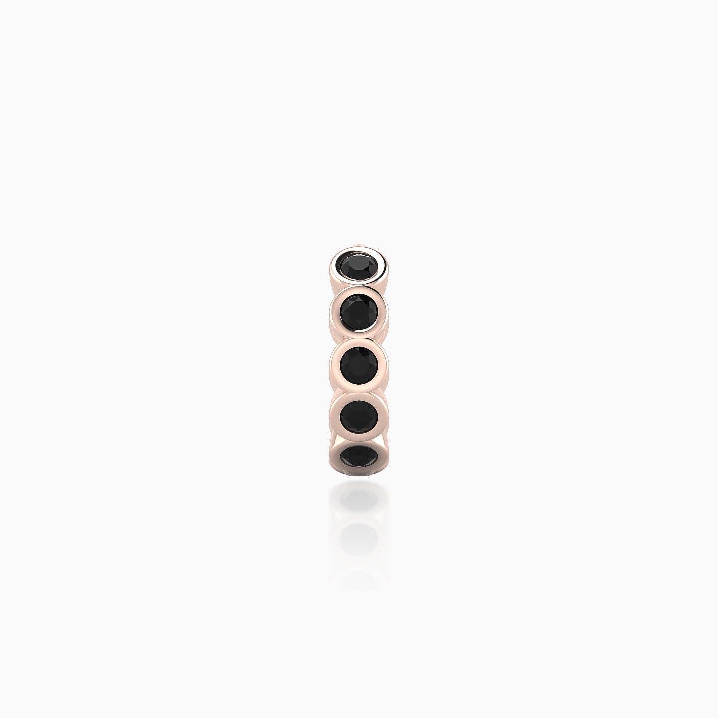 Neith | 18k Rose Gold 6.5 mm Black Diamond Hoop Piercing