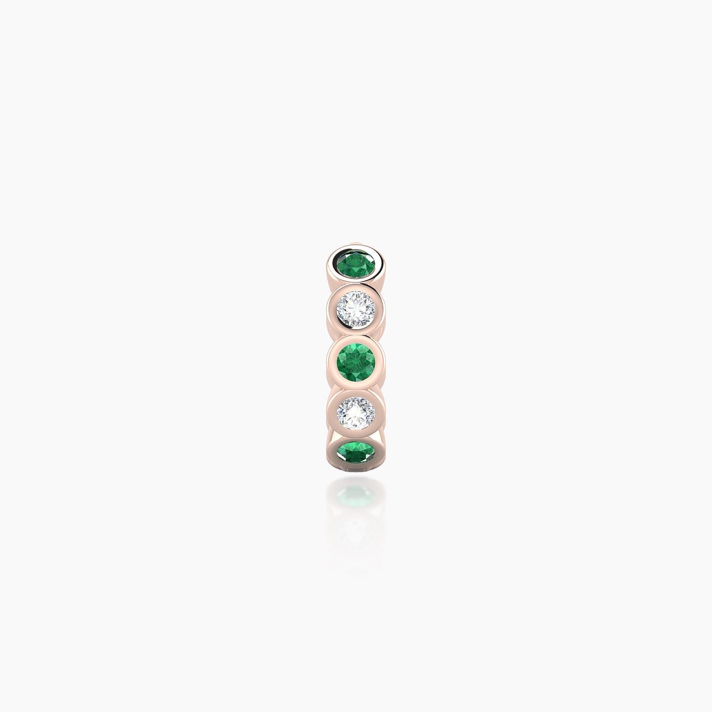 Neith | 18k Rose Gold 6.5 mm Emerald & Diamond Hoop Piercing