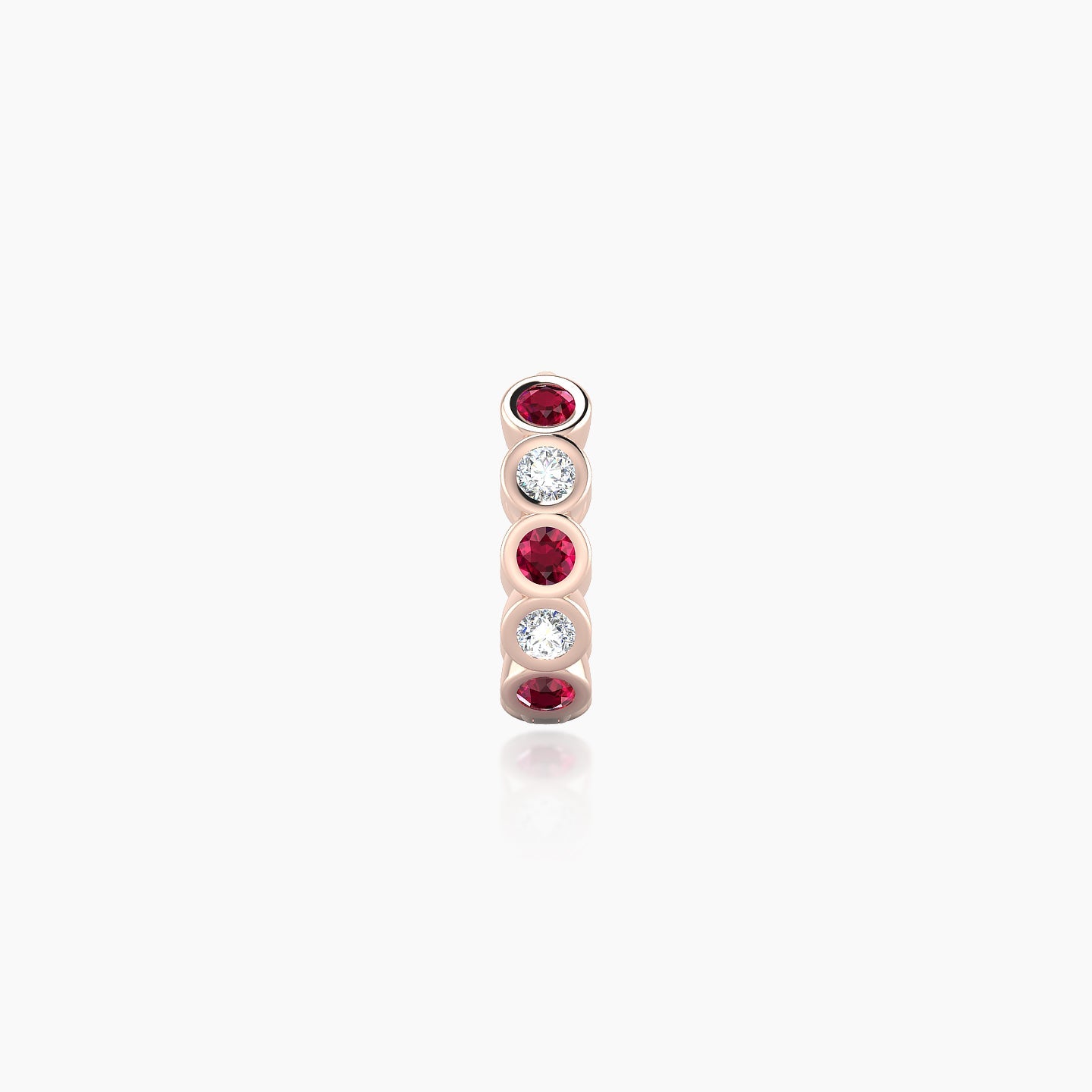 Neith | 18k Rose Gold 6.5 mm Ruby & Diamond Hoop Piercing