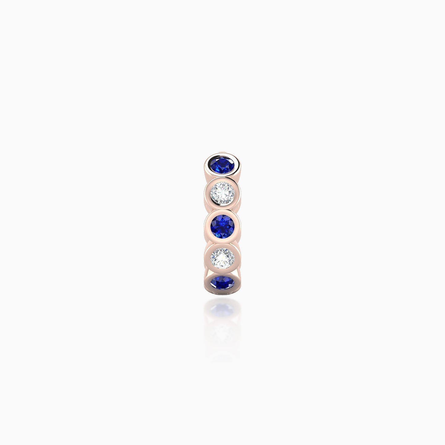 Neith | 18k Rose Gold 6.5 mm Sapphire & Diamond Hoop Piercing