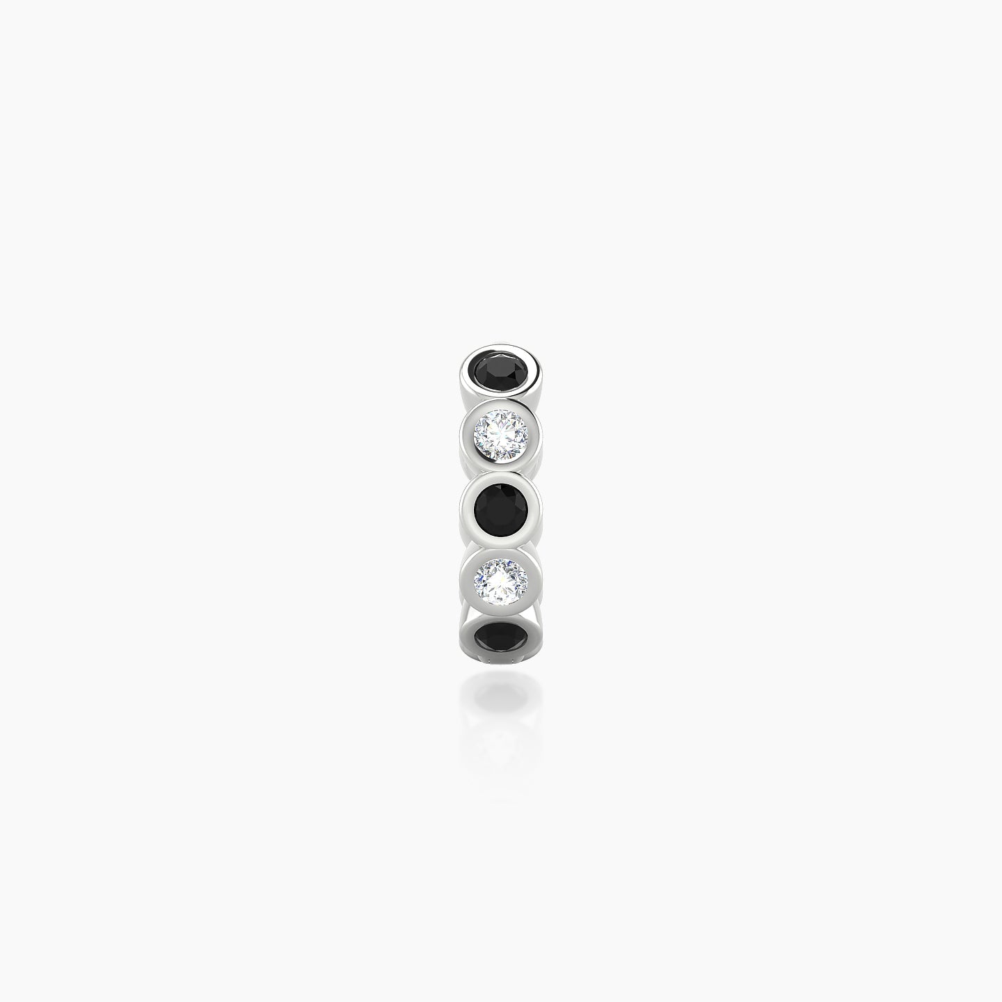 Neith | 18k White Gold 6.5 mm Black Diamond & Diamond Hoop Piercing