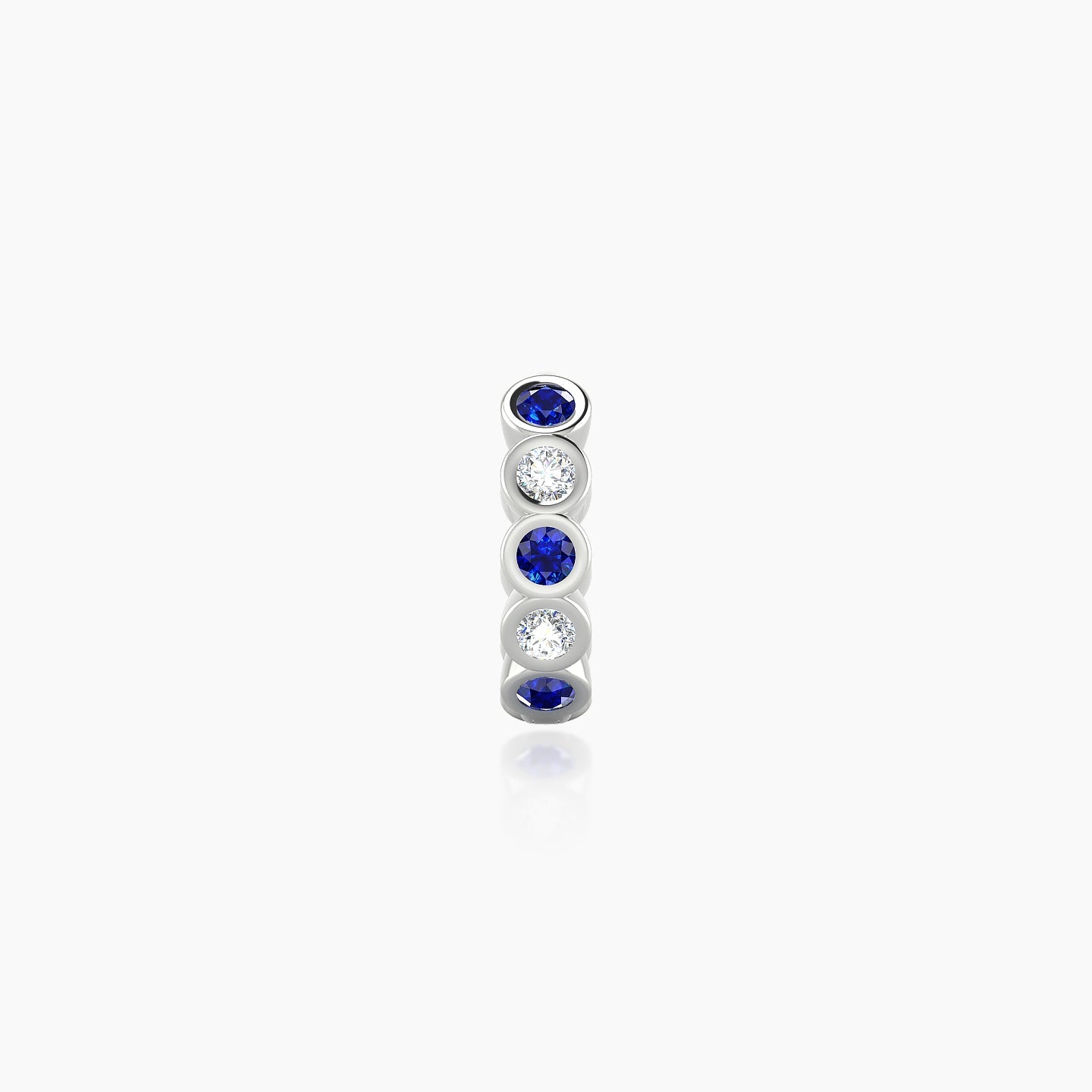 Neith | 18k White Gold 6.5 mm Sapphire & Diamond Hoop Piercing