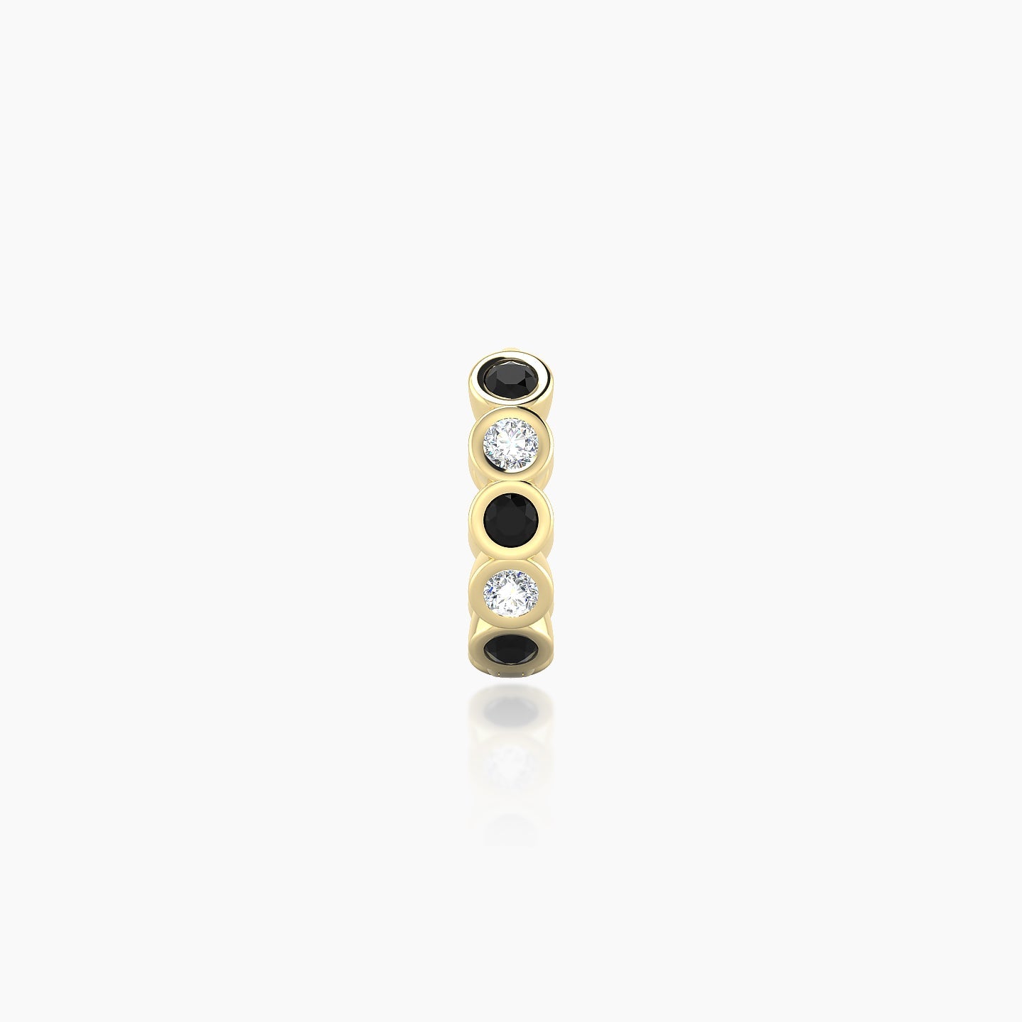 Neith | 18k Yellow Gold 6.5 mm Black Diamond & Diamond Hoop Piercing