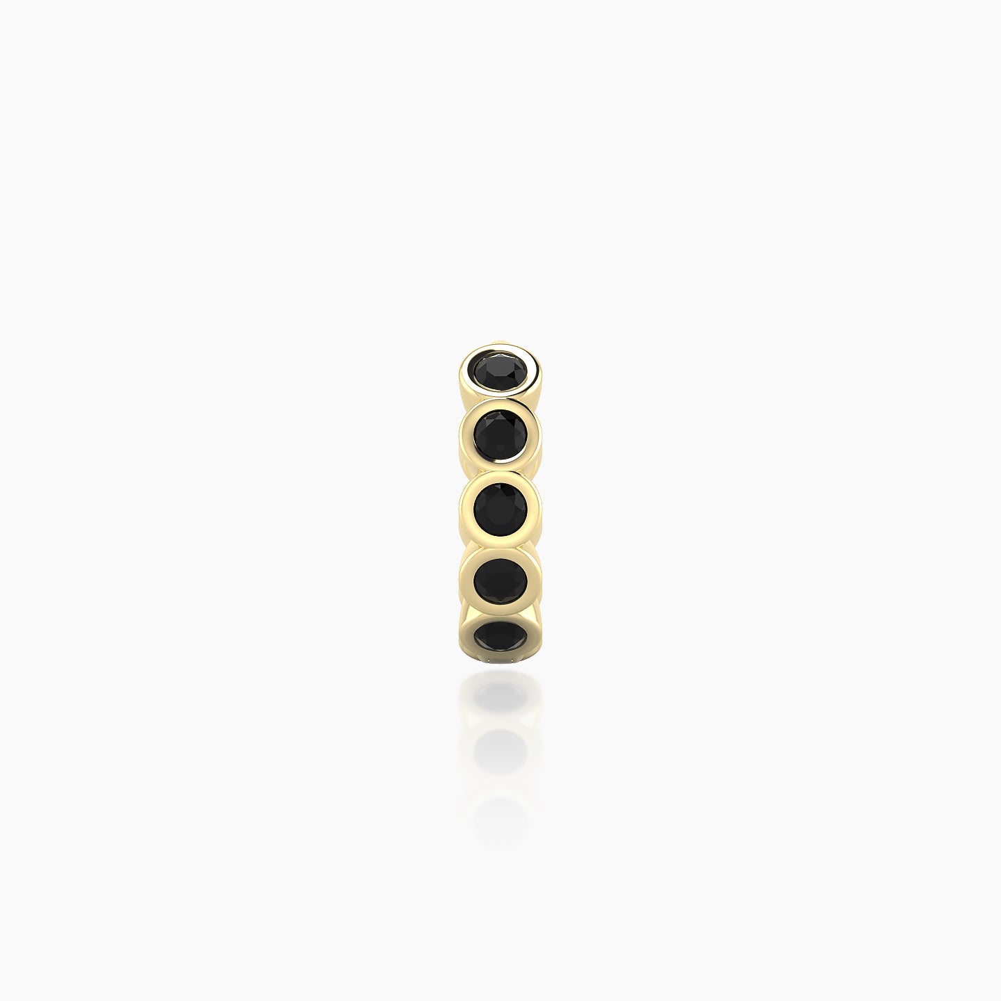 Neith | 18k Yellow Gold 6.5 mm Black Diamond Hoop Piercing