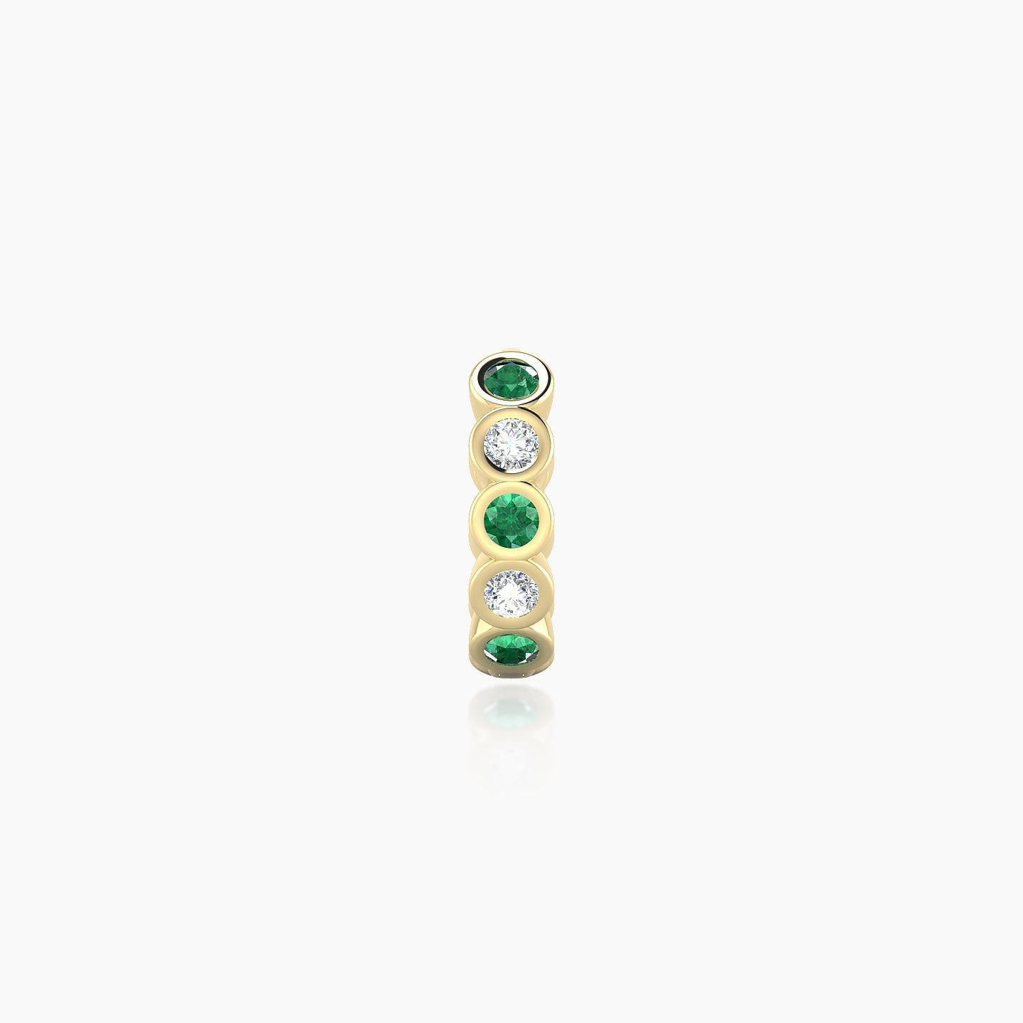 Neith | 18k Yellow Gold 6.5 mm Emerald & Diamond Hoop Piercing