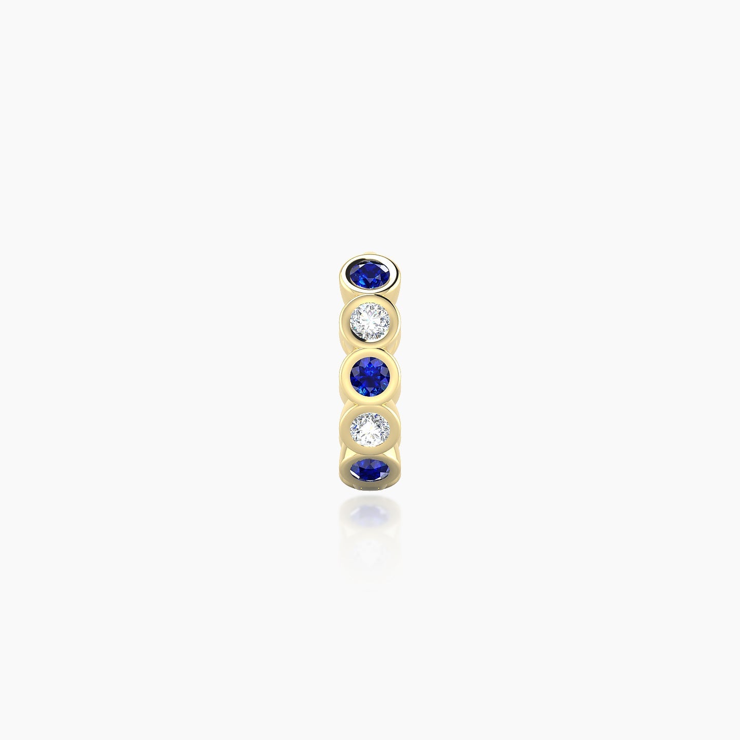 Neith | 18k Yellow Gold 6.5 mm Sapphire & Diamond Hoop Piercing