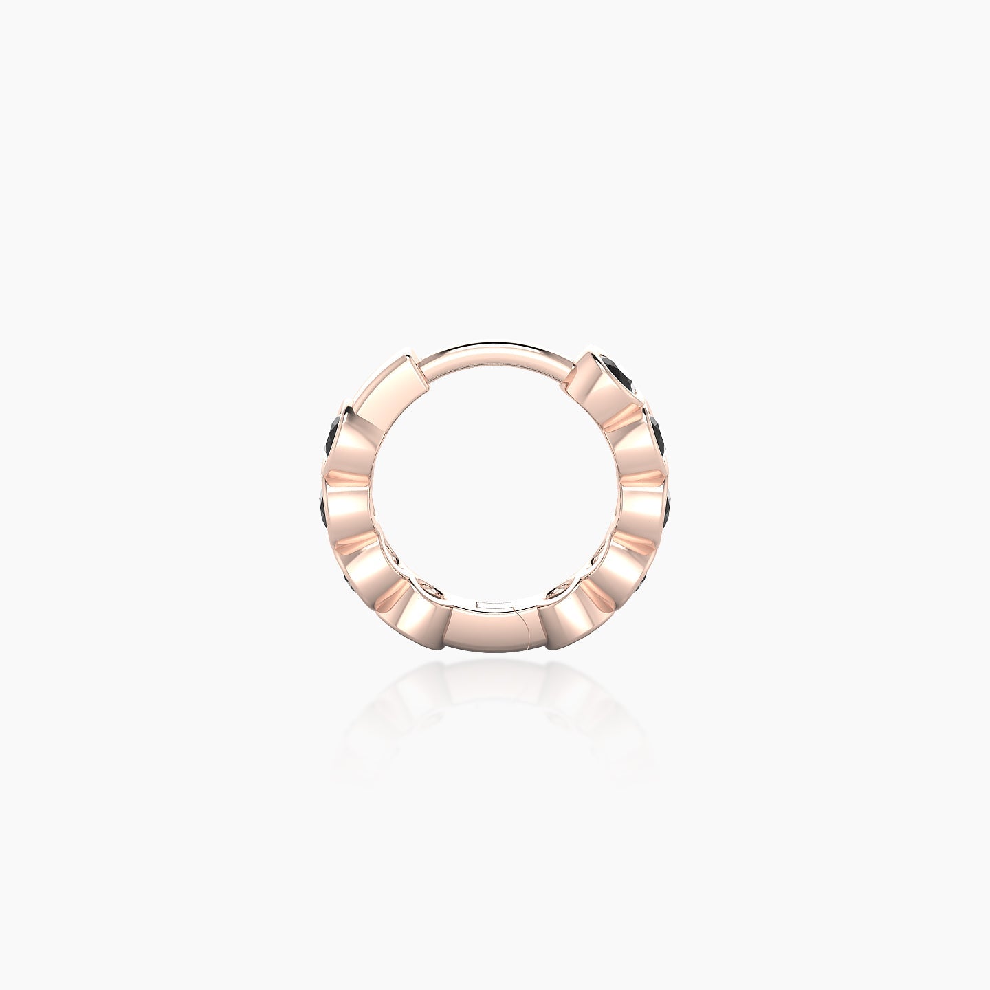 Neith | 18k Rose Gold 6.5 mm Black Diamond Hoop Piercing