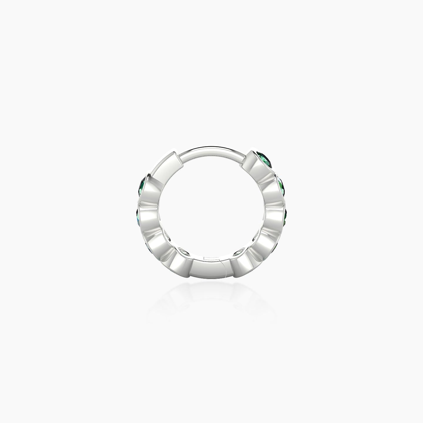 Neith | 18k White Gold 6.5 mm Emerald Hoop Piercing