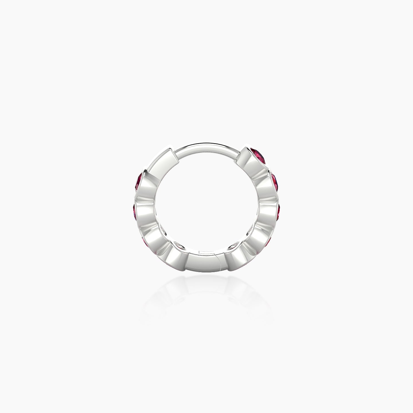 Neith | 18k White Gold 6.5 mm Ruby Hoop Piercing