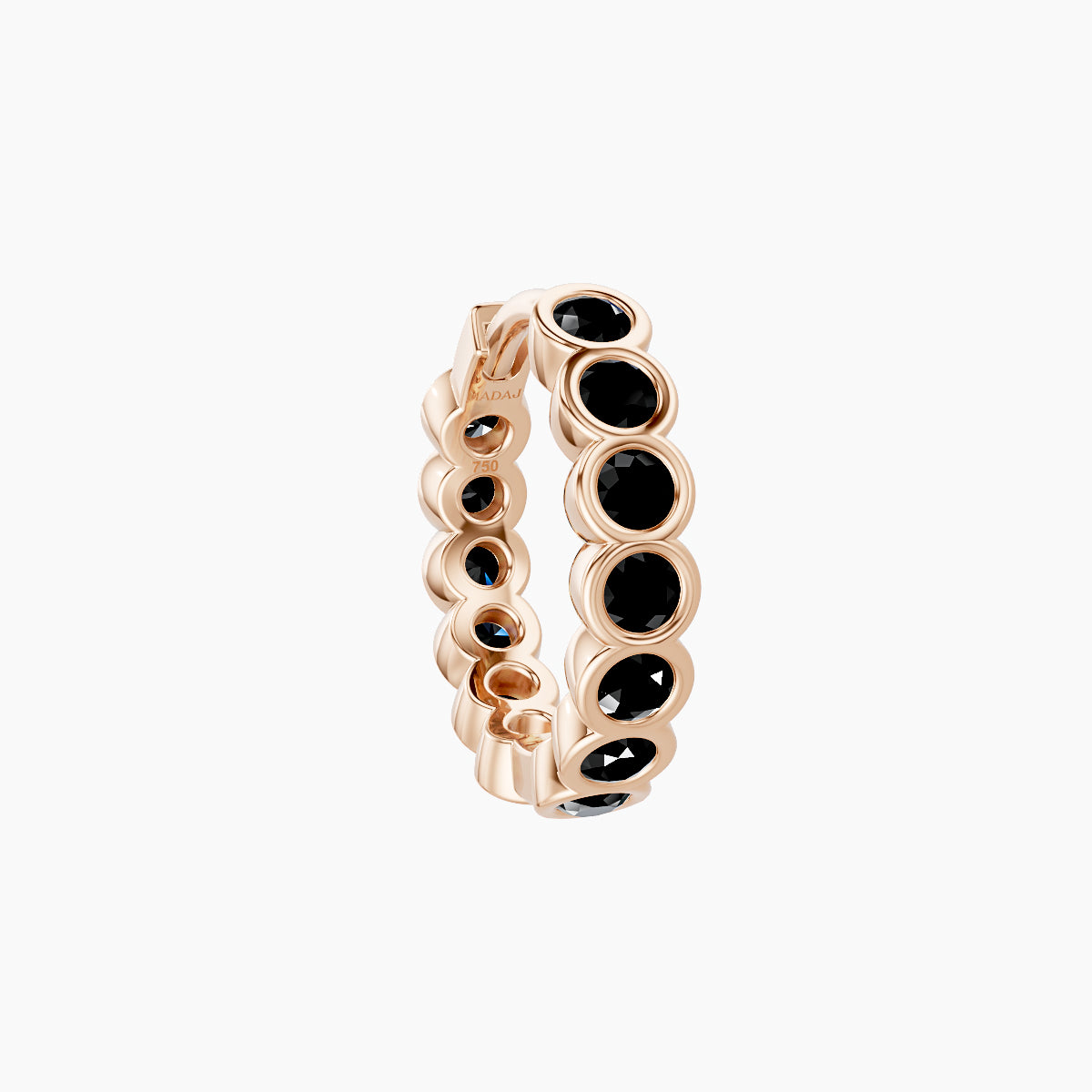 Neith | 18k Rose Gold 8 mm Black Diamond Hoop Piercing