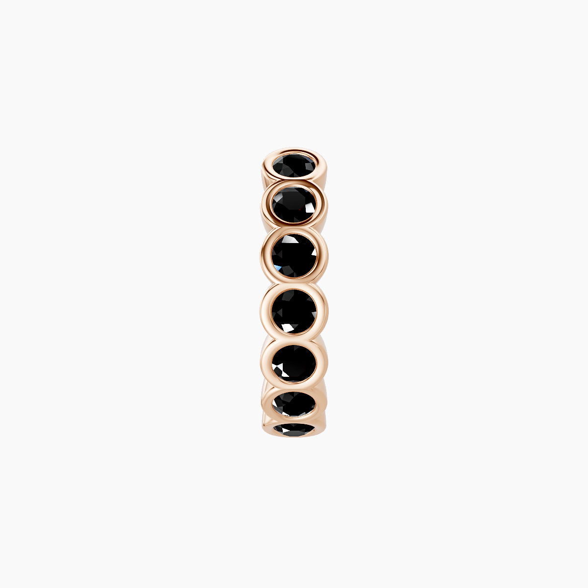 Neith | 18k Rose Gold 8 mm Black Diamond Hoop Piercing