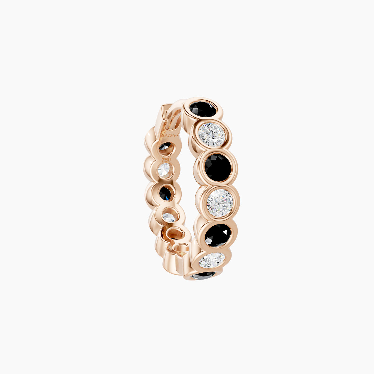 Neith | 18k Rose Gold 8 mm Black Diamond & Diamond Hoop Piercing