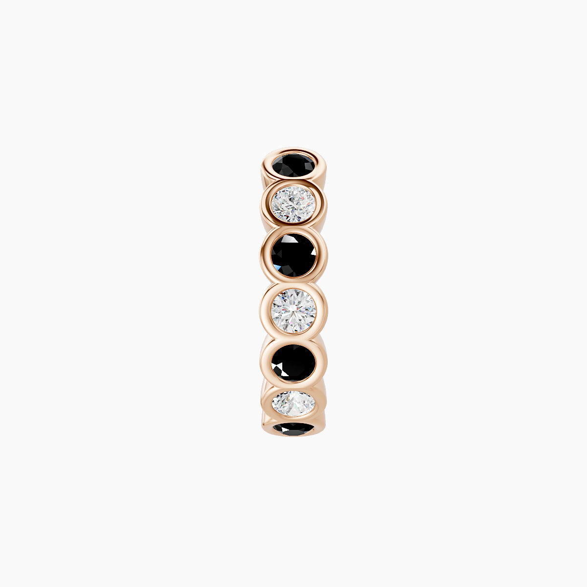Neith | 18k Rose Gold 8 mm Black Diamond & Diamond Hoop Piercing
