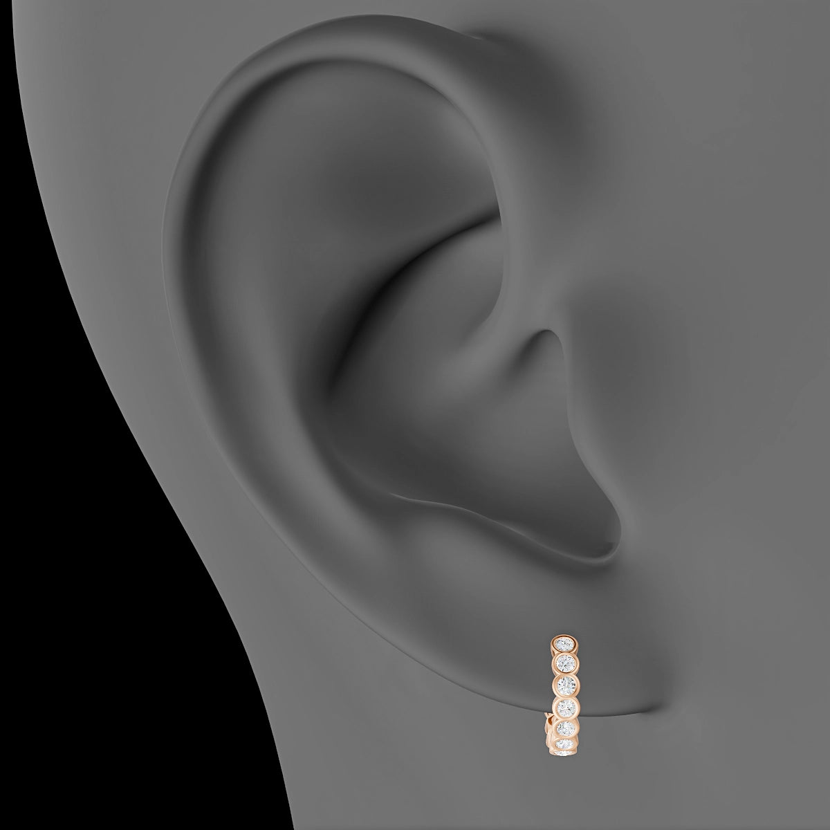Neith | 18k Rose Gold 8 mm Diamond Hoop Piercing