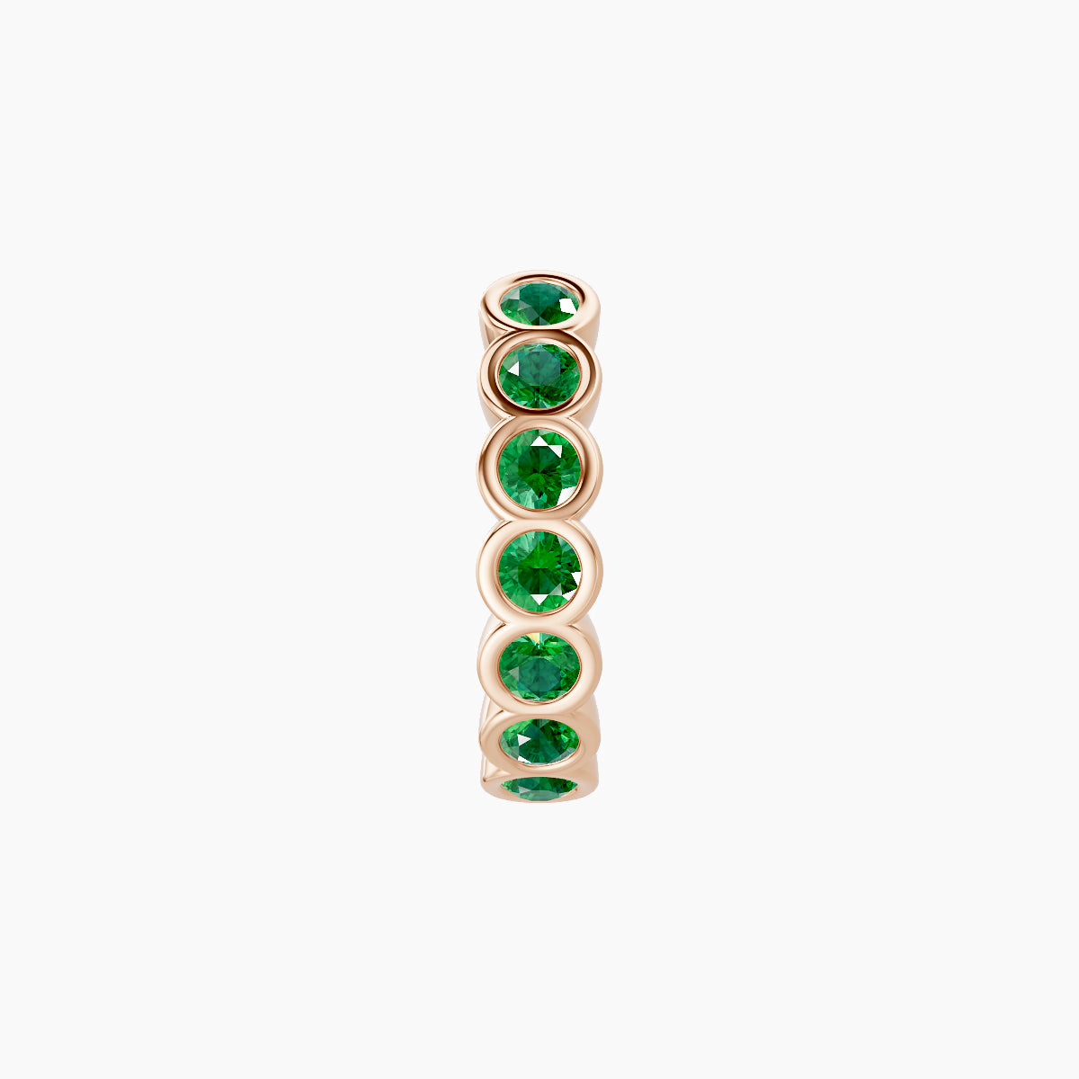 Neith | 18k Rose Gold 8 mm Emerald Hoop Piercing