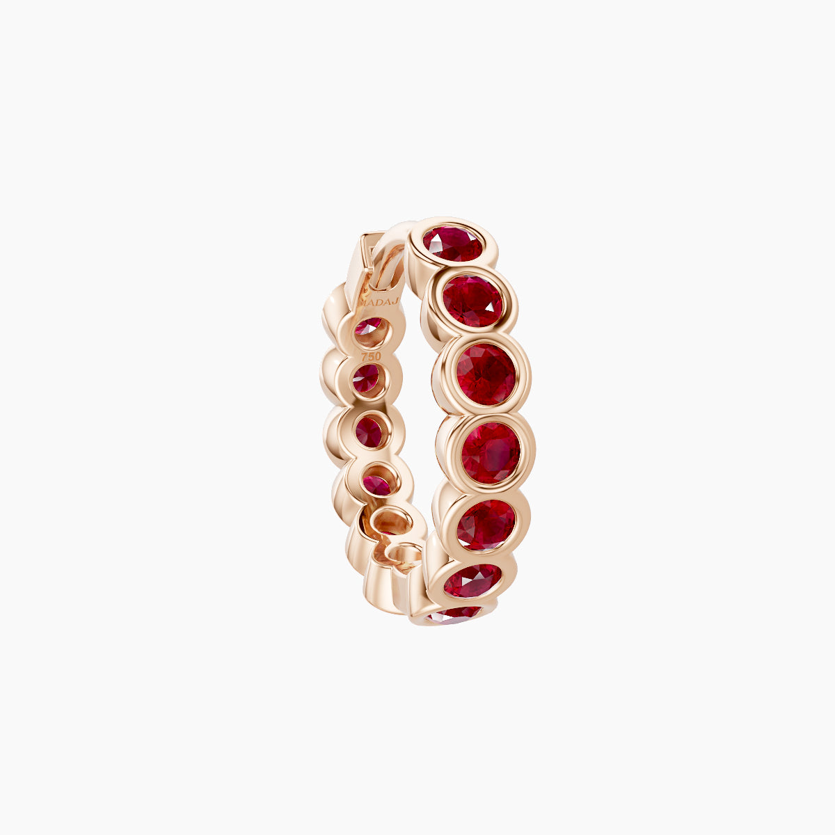 Neith | 18k Rose Gold 8 mm Ruby Hoop Piercing