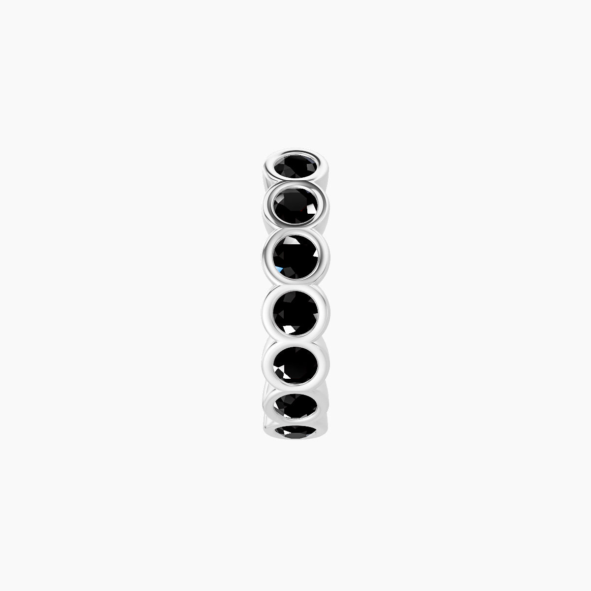 Neith | 18k White Gold 8 mm Black Diamond Hoop Piercing